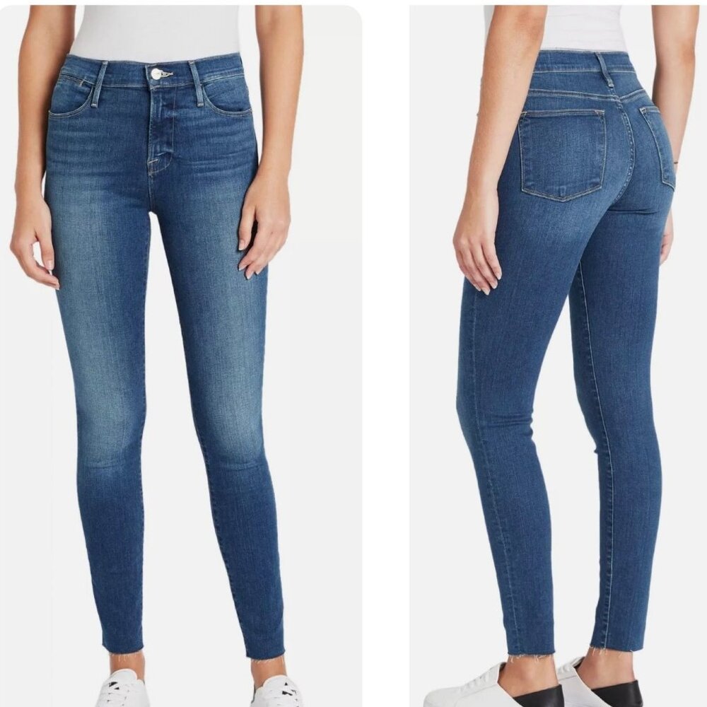NEW Frame Women's Le High Raw Hem Ankle Skinny Jeans 27 in Lowell